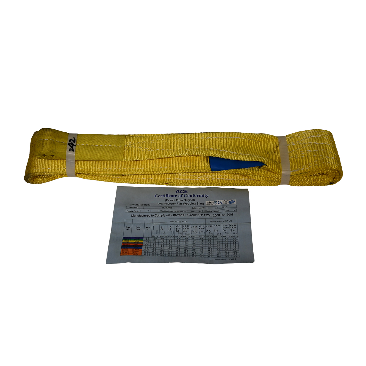 2 Meter long 3 Ton tree strap with loops